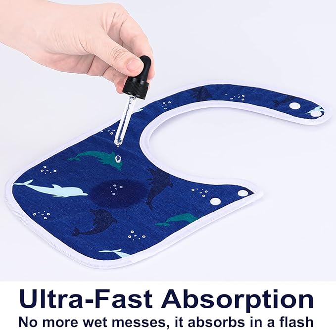 Baby Bibs Soft and Absorbent Organic Cotton Bandana Drool Bibs Set for Boys Girls Newborn 0-36 Months