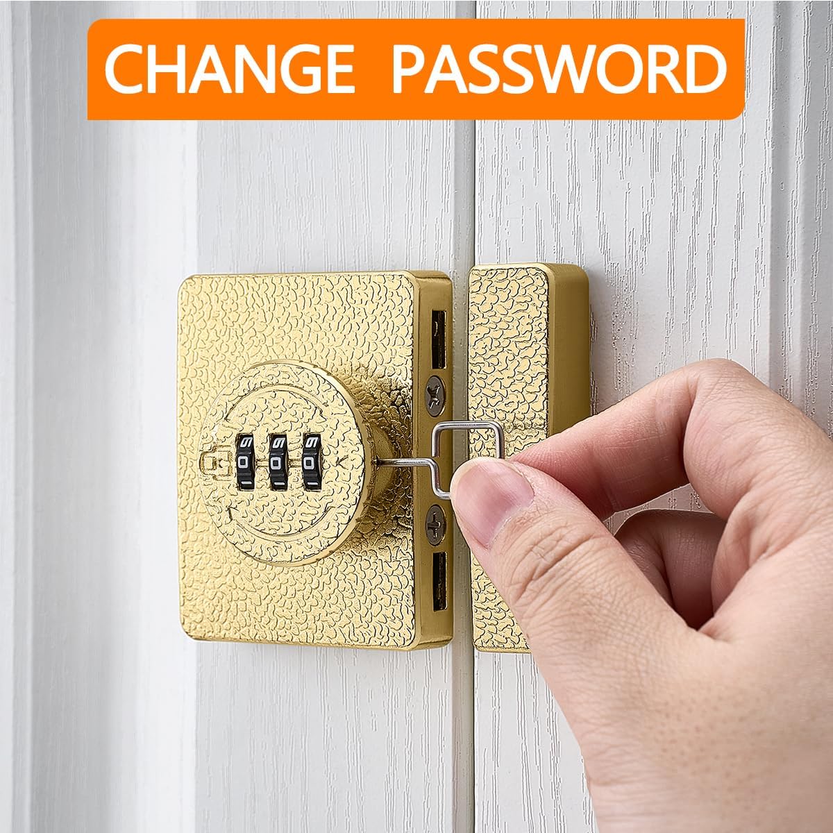 Gold Cabinet Lock,3 Digit Password Keyless,Anti Pry Mechanical Password Lock,Protect Privacy,for Drawer,Cabinets,Locker, Closet,Windows,Sliding Door,Bathroom,and Garden