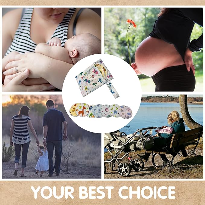 Reusable Nursing Pads 14 Pack,Washable Breast Pads Breastfeeding Essentials,Newborn Necessities for Baby Boys and Girls,Postpartum Essentials for Mom,Super Soft & Absorbent