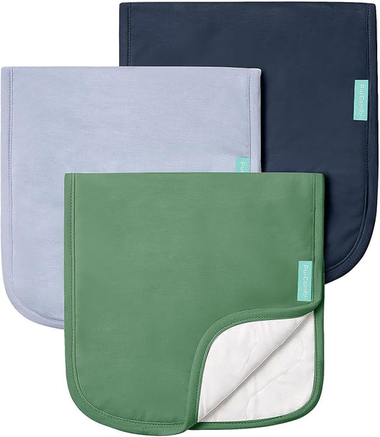 PurComfy Supersoft Burp Cloths, Premium Bamboo Viscose Baby Burp Cloths, Absorbent & Skin-Friendly, Large 21” x 10”, Unisex Baby Essentials for Feeding, Spit-Up, 3-Pack