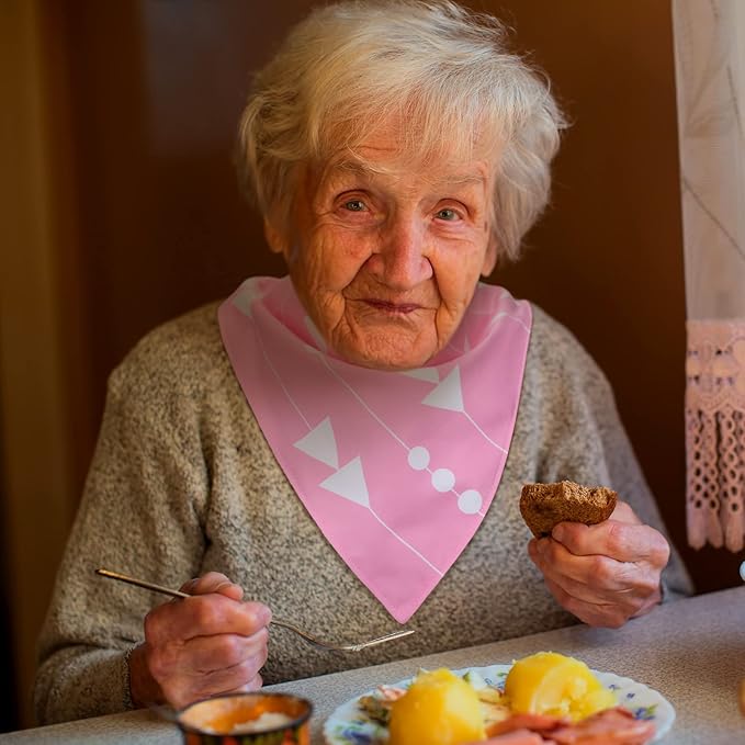 Janmercy 5 Pack Adult Drool Bandana Bibs Soft Adjustable Absorbent Christmas Drool Bibs for Christmas Special Needs Unisex Men Women