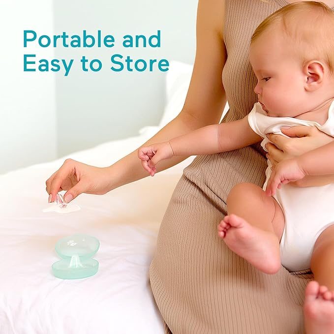 Paruu Contact Nipple Shields, Butterfly Breastfeeding Nipple Shields for Protecting Flat or Inverted Nipples, 100% Food-Grade Silicone, Made Without BPA/BPS, Include Carry Case (24mm)