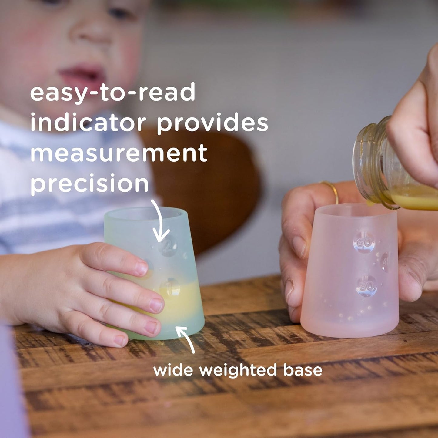 Olababy First Cup | Clear Sense 100% Silicone Infant Trainer Cup | 2oz Medicine Cup for Newborn | Non-Slip & Sloping Design for Tiny Hands & Baby Led Weaning (Mint, 1 Cup)