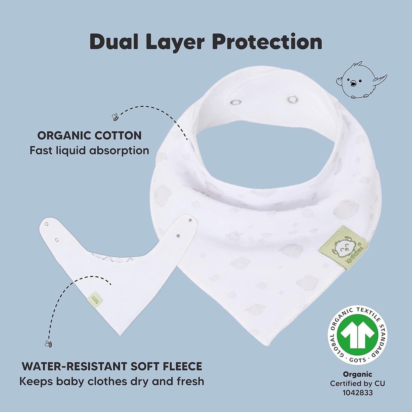 8-Pack Organic Baby Bandana Bibs for Boys, Girls - Super Absorbent Triangle Baby Bibs for Drooling and Teething Infant, 100% Cotton Extra Soft for Newborn, Infant 0-36 Months (Constellation)