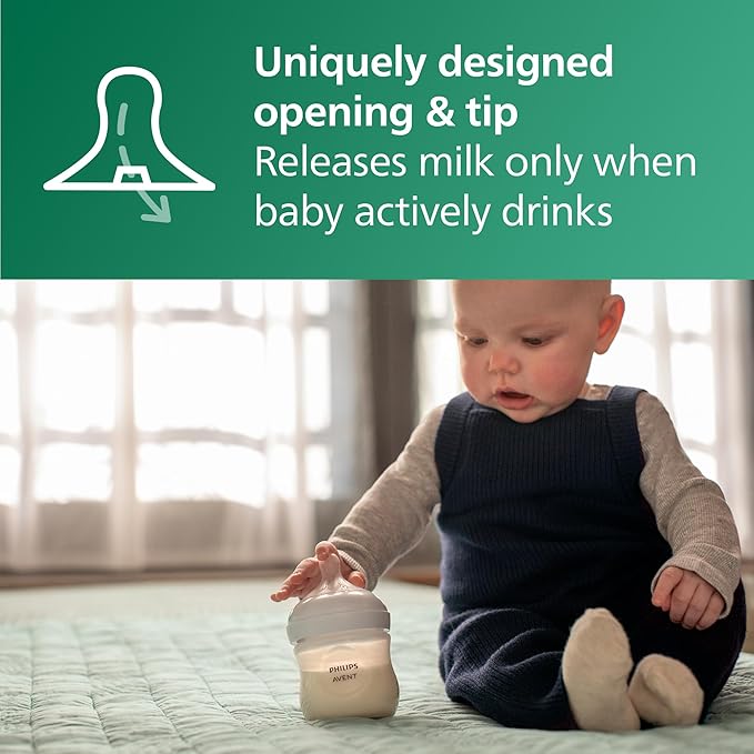 Philips Avent Glass Natural Bottle with Natural Response Nipple, Baby Gift Set, SCD858/01