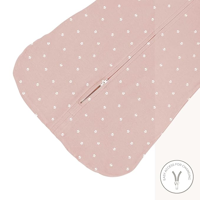 Ely's & Co. 100% Cotton Wearable Blanket Baby Sleep Bag 2 Pack (12-18 Months, Blush)