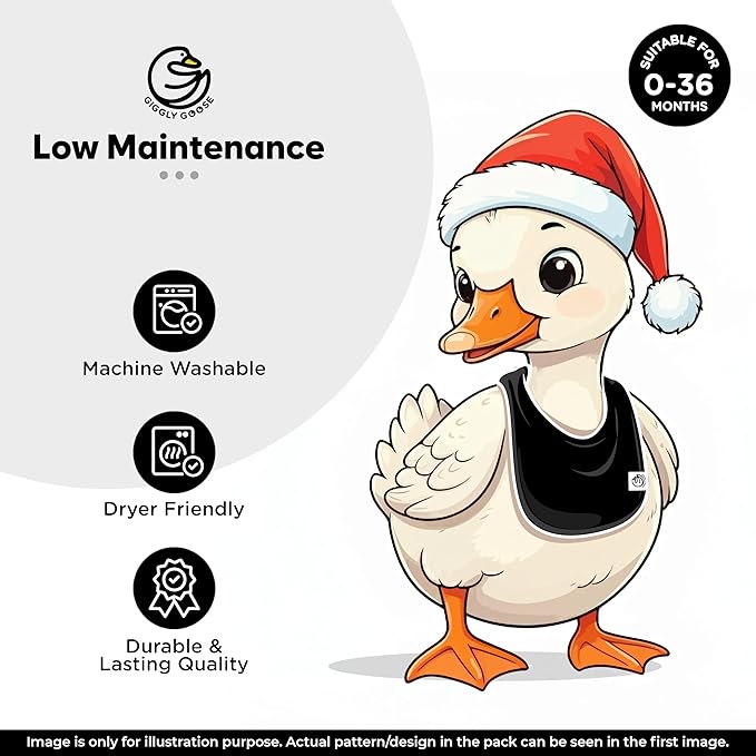 3 Pack Baby Bibs for Boys & Girls | Cotton, Absorbent Drooling & Teething Bib | Thick, Adjustable Snap-on