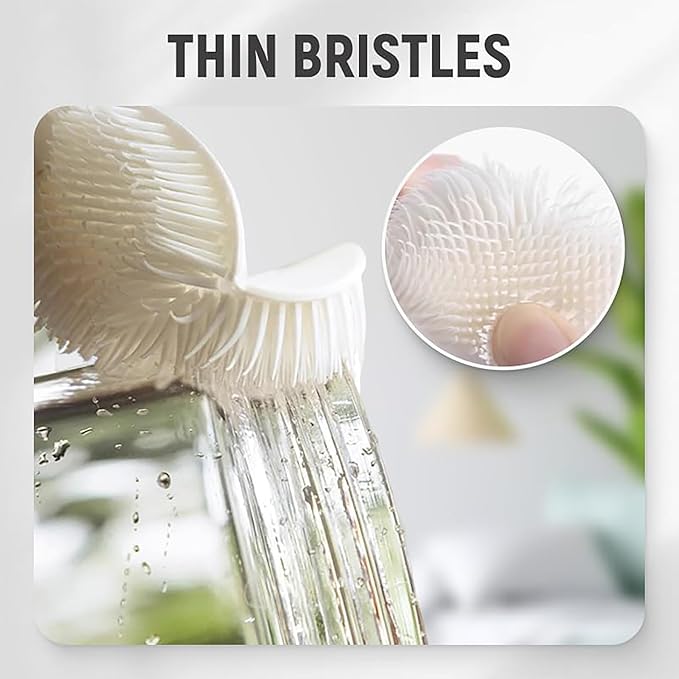 3Pcs 360° Flexible Silicone Bottle Brush with Long Handle Multifunction Flexible, Deep Cleaning for Narrow Neck Bottles, Baby Bottles, Water Bottles (White)