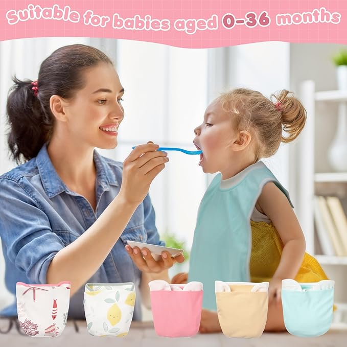 Newwiee 5 Pcs Large Towel Bib Toddler for Baby Toddler Cloth Bib Soft Pullover Baby Absorbent Full Coverage Drooling Feeding