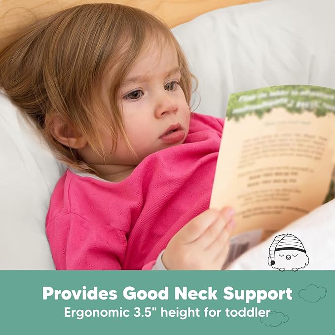 Toddler Pillow with Pillowcase - 13x18 My Little Dreamy Kids Travel Bed Pillows for Sleeping, Organic Cotton Small Pillowcase, Soft & Breathable, Machine Washable, Toddlers 2-5 Years Old (Clay)