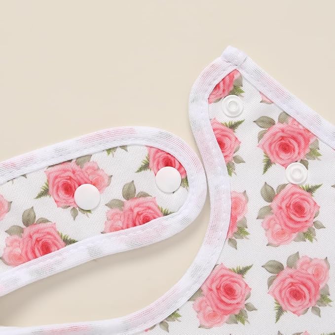 8 Pack Baby Bibs Unisex Adjustable with Snaps Ultra Soft Absorbent Drooling Teething for Boys and Girls