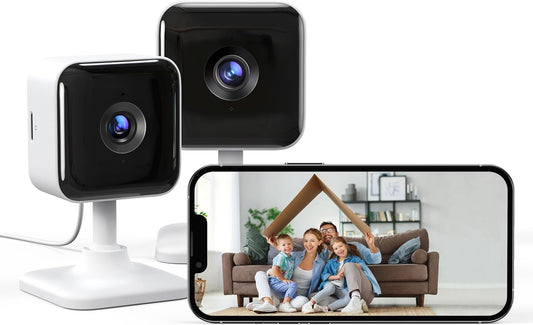 GNCC Indoor Security Camera, 2 Packs 1080PCameras for Home Security Wi-Fi Cameras, Motion/Sound Detection, Night Vision, 2-Way Audio, Real-Time Alert, Cloud & SD Card Storage, 2.4G WiFi Only