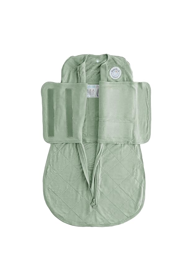 Dreamland Baby Bamboo Viscose Swaddle Blanket (0-6 months). 1.0 TOG Ultra Soft Swaddle Blanket w/Built in Band. 97% Viscose, 3% Spandex (Sage). Mom-Owned US Business, Premium Materials