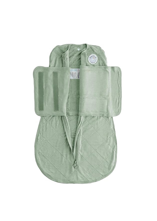 Dreamland Baby Bamboo Viscose Swaddle Blanket (0-6 months). 1.0 TOG Ultra Soft Swaddle Blanket w/Built in Band. 97% Viscose, 3% Spandex (Sage). Mom-Owned US Business, Premium Materials