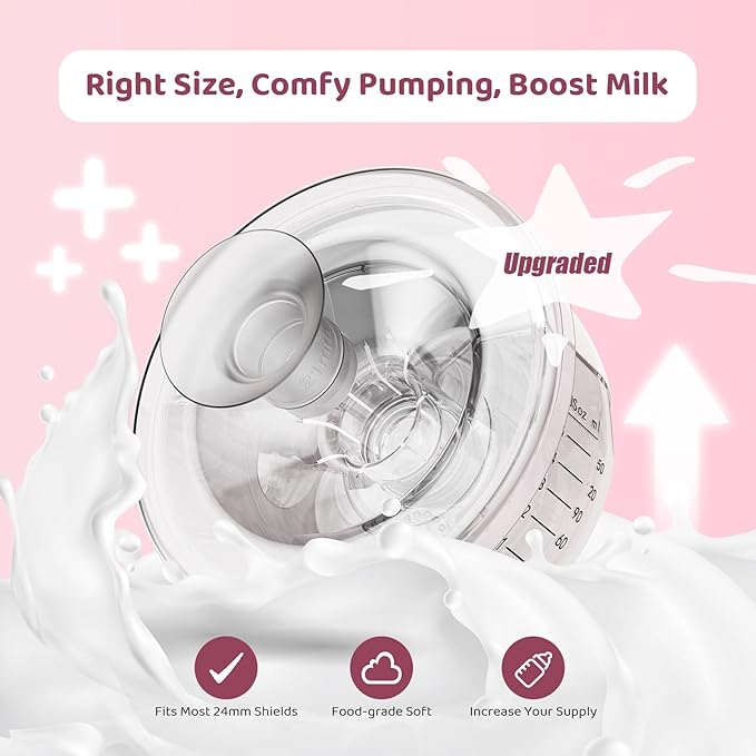 Flange Sizing Kit 3 in 1 with 10PCS Flange Inserts 13/15/17/19/21mm, Silicone Flanges Insert Kit for 24mm Flange/Shield, Pumping Essentials Kit for Moms