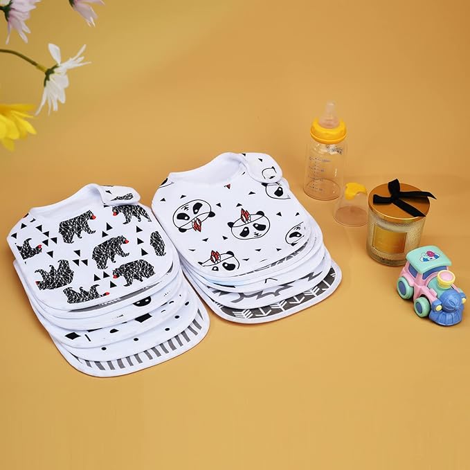 Baby Bibs Soft and Absorbent Organic Cotton Bandana Drool Bibs Set for Boys Girls Newborn 0-36 Months