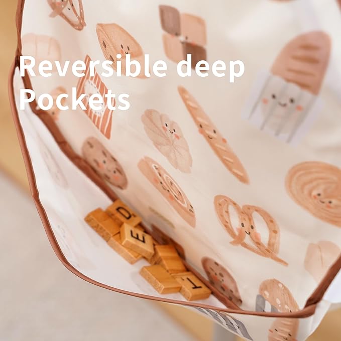 Feeding Bibs for Baby,3 Pack-Waterproof & Easy Clean Feeding Bibs for Toddlers & Infant,Reversible Pockets