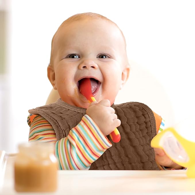 Tallew 8 Pack Muslin Burp Cloths and Baby Bibs for Boy Girl 20" x 10" Cotton Baby Bandana Drool Bibs Muslin Burp Cloths Absorbent Rag for Newborn Toddler Infant Gifts(Fresh Colors)