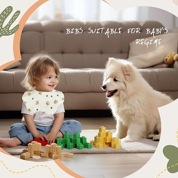 Baby Bibs Muslin Bibs for Baby Girl Boy for Drooling and Teething 10 Pack