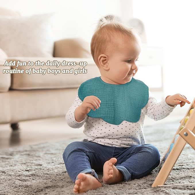 Baby Bibs Muslin Bibs 8 Pack for Drooling and Teething for Unisex Girls Boys