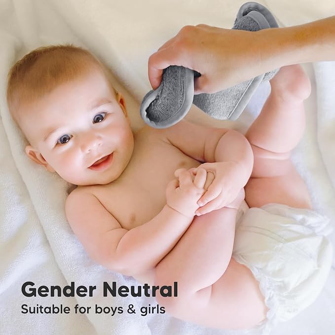 6-Pack Baby Washcloths - Soft Absorbent Viscose from Bamboo Wash Cloths for Babies, Kids, Toddlers, Infant, Newborn Bath Towels, Gentle on Sensitive Skin, 10x10 Reusable Face Towels (Cool Gray)