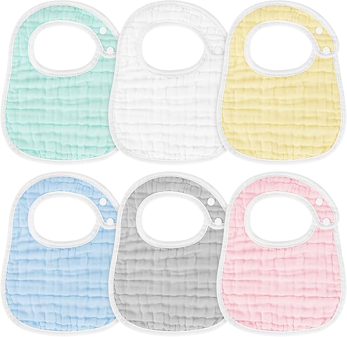 Accmor Muslin Baby Drool Bibs 6 Pack Baby Bandana Drool Bibs Soft Cotton Baby Bandana Bibs for Teething Drooling