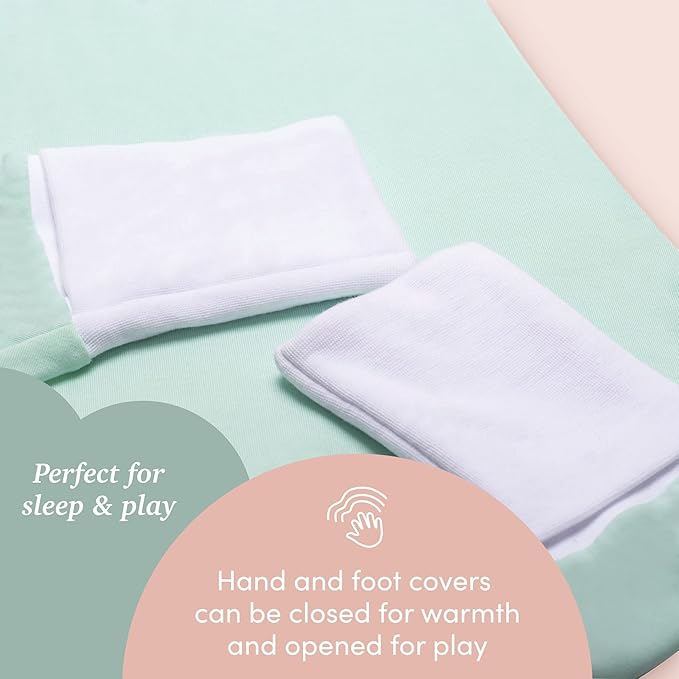 SleepingBaby Flying Squirrel Toddler Pajamas with Practical Zipper for Quick Diaper Changes and Travel Comfort - Mint - 2-3T