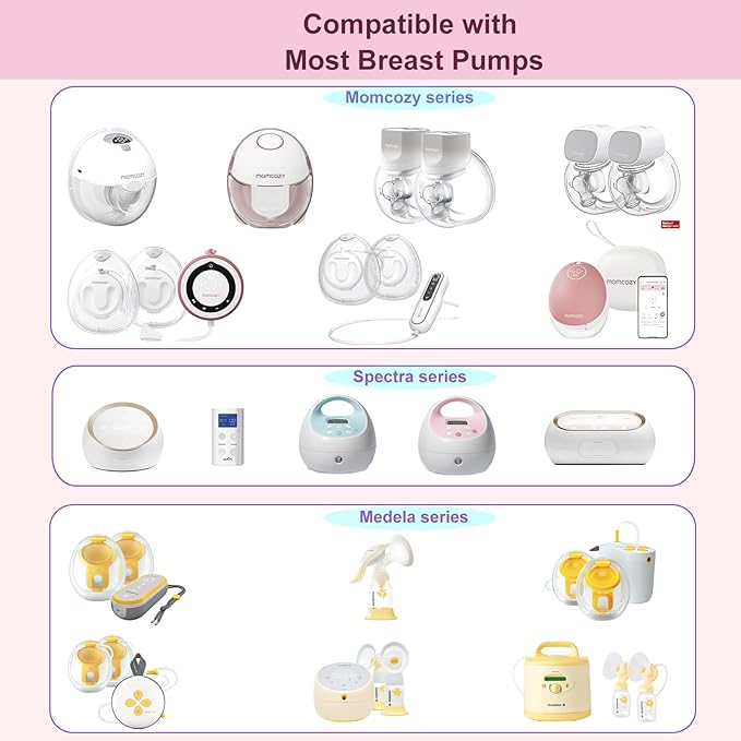 8PCS Flange Inserts 19mm/21mm,Compatible with Momcozy/Medela/Elvie/Spectra/Bellababy/TSRETE/kmaier Breast Pump Replacement Parts,for 24mm Flange/Shield of Most Pumps,Reduce 24mm to Other Size,4pc/size