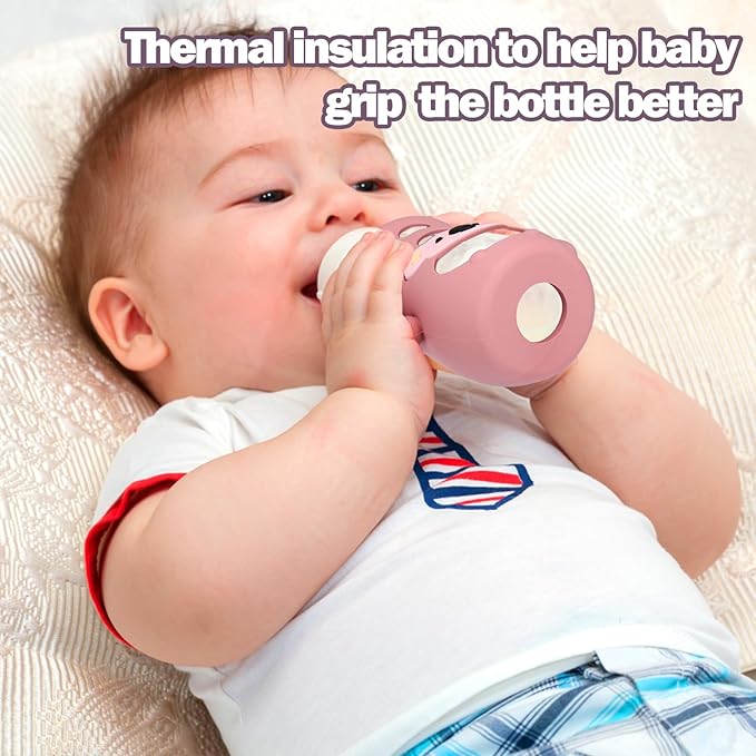 BUSOHA 3 Pack Koala Silicone Sleeves for Avent Baby Bottles - Drop Protection Baby Bottle Sleeves with Handle for Avent Natural Baby Bottles,8 Ounce