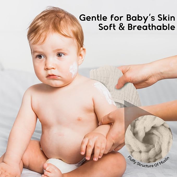 Muslin Burp Cloths for Baby 100% Cotton Burping Cloths for Boys Girls Large 20''X10'' Extra Soft and Absorbent 12 Pack - Gradient Coffee