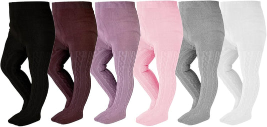 EPEIUS Baby Girl Tights Thick Cable Knit Leggings Stockings Cotton Pantyhose for Newborn Infant Toddler 3/4/5/6 Pack