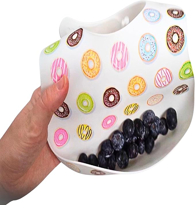 BPA-Free Silicone Baby Bibs with Travel Case, Toddlers Boys/Girls, Large Pocket, Adjustable, Toddlers 6-48 Months