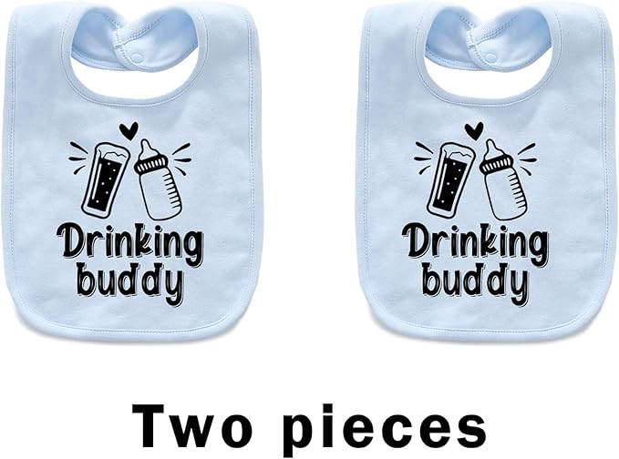 Baby Twins Bibs Drinking Buddy Newborn Baby Bibs Cute Unisex Bibs Set Toddler Baby Boy Girl Bibs