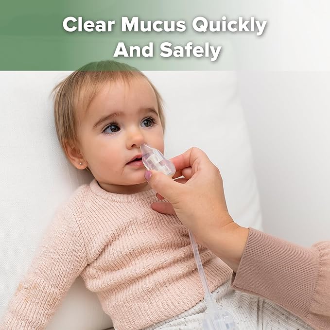 haakaa Swan Neck Nasal Aspirator for Baby | Baby Nose Sucker Bulb Syringe with Anti-Backflow Valve | Easy-Squeeze Filter-Free Soft Silicone Nose Cleaner – BPA Free, 12m+