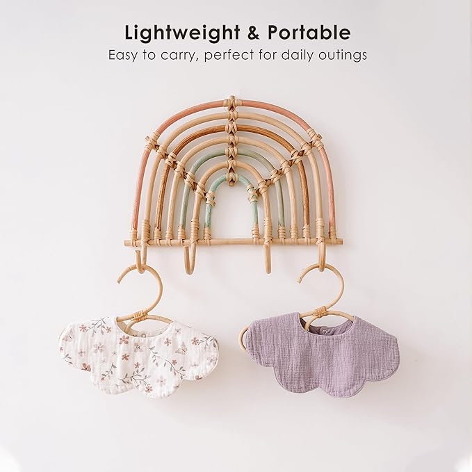 Muslin Baby Bibs, 6 Pack 100% Cotton Absorbent 360 ° Rotate Flower-Shaped Bandana Drool Bibs for Baby Girls & Boys