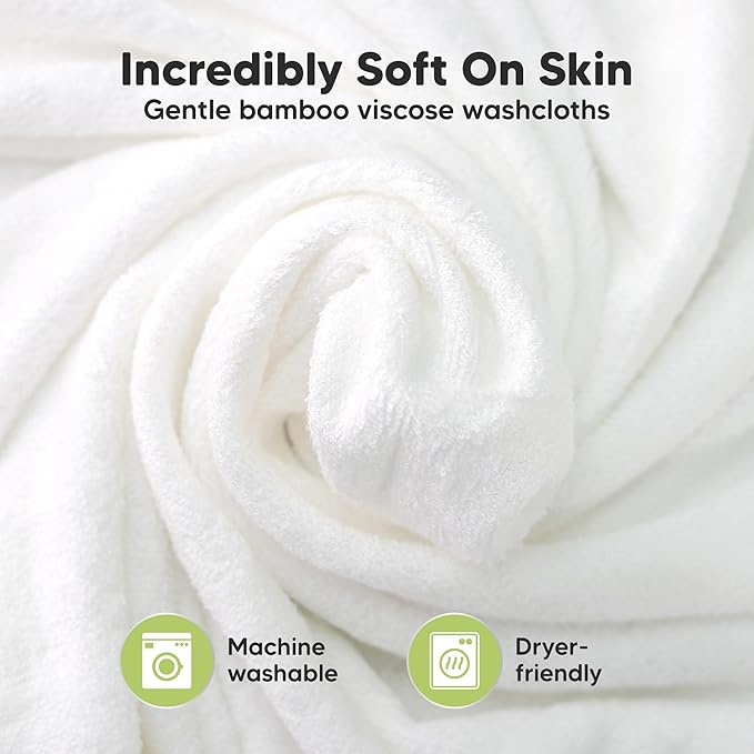 6-Pack Baby Washcloths - Soft Absorbent Viscose from Bamboo Wash Cloths for Babies, Kids, Toddlers, Infant, Newborn Bath Towels, Gentle on Sensitive Skin, 10x10 Reusable Face Towels(Earth Brown)