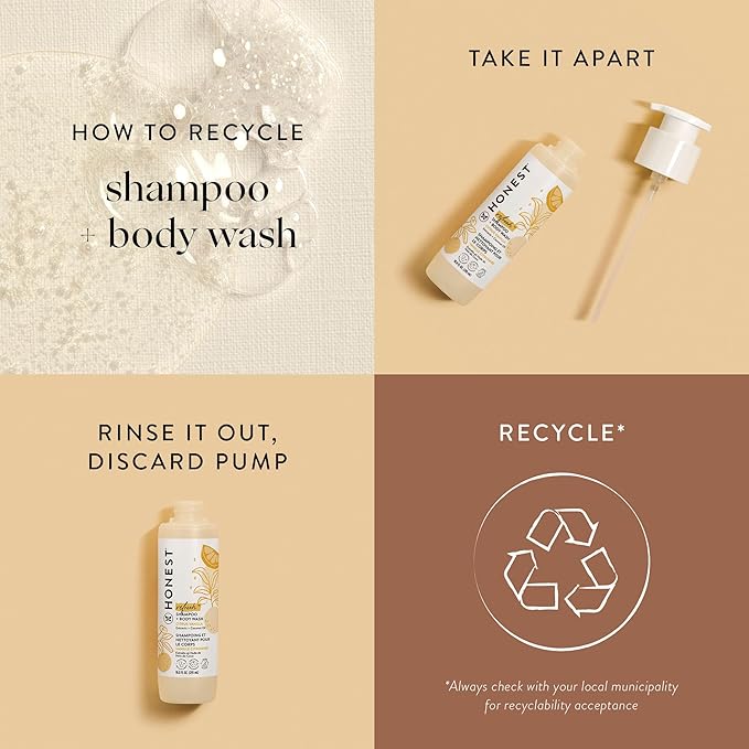 The Honest Company 2-in-1 Cleansing Shampoo + Body Wash | Gentle for Baby | Naturally Derived, Tear-free, Hypoallergenic | Citrus Vanilla Refresh, 10 fl oz