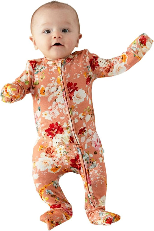 Posh Peanut Convertible Baby Sleepers - Girls Footless Baby Pajamas with 2 Way Zipper for Easy Diaper Changes