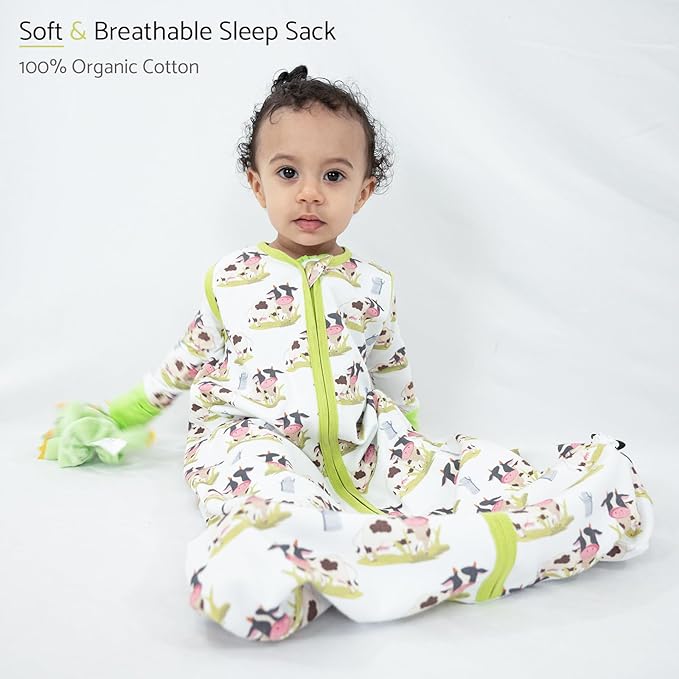 LollyBanks Baby Sleep Sack, 100% Cotton Wearable Blanket 2-Way Zipper Sleep Sacks