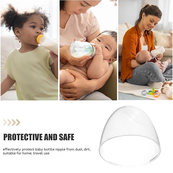 Homoyoyo 4pcs Baby Bottle Replacement Caps: Wide-Mouth Caps Reusable Baby Bottle are Suitable for A Variety of Wide-Mouth Feeding and Nursing 2.44X2.44X2.16 Inches