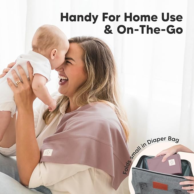 Organic Burp Cloths Baby Boy, Girl - 6-Pack Large Cotton Burping Cloths for Babies, Spit Up Rags, Super Absorbent, Ultra Soft Newborn Rag, Gender Neutral, Machine Washable, Durable (Mauve)