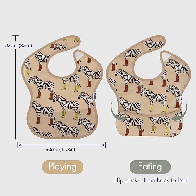 Soarwg Kids Baby Bibs, 5 Pack Waterproof Bibs for Unisex Boys Girls, Essential Must Have for Babies Eating, Feeding