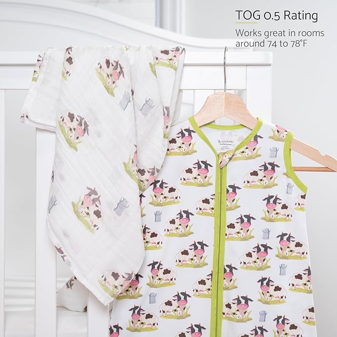 LollyBanks Baby Sleep Sack, 100% Cotton Wearable Blanket 2-Way Zipper Sleep Sacks