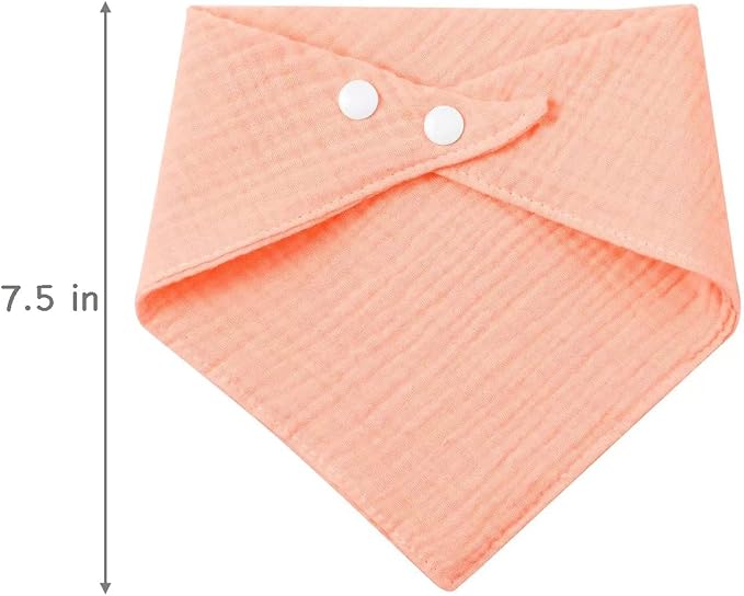 PandaEar 8 Pack Muslin Bibs for Baby Girls, 100% Cotton Baby Bandana Bibs for Newborns, Absorbent Burp Cloths for Teething & Drooling