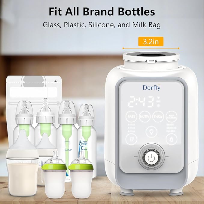 Swirlable Baby Bottle Warmer 3 Mins Fast Bottle Warmer 9 in 1 Bottle Warmer for Breastmilk & Formula Accurate Tempertature Control Milk Warmer for Baby with Night Light for Bedroom