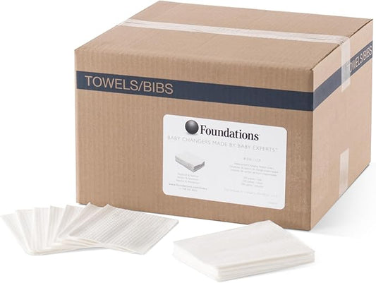 Foundations 2-Ply Disposable Waterproof Baby Changing Station Liner Refills for Commercial Restrooms, Doctor's Offices, Care Centers, 500 Pack, 036-LCR