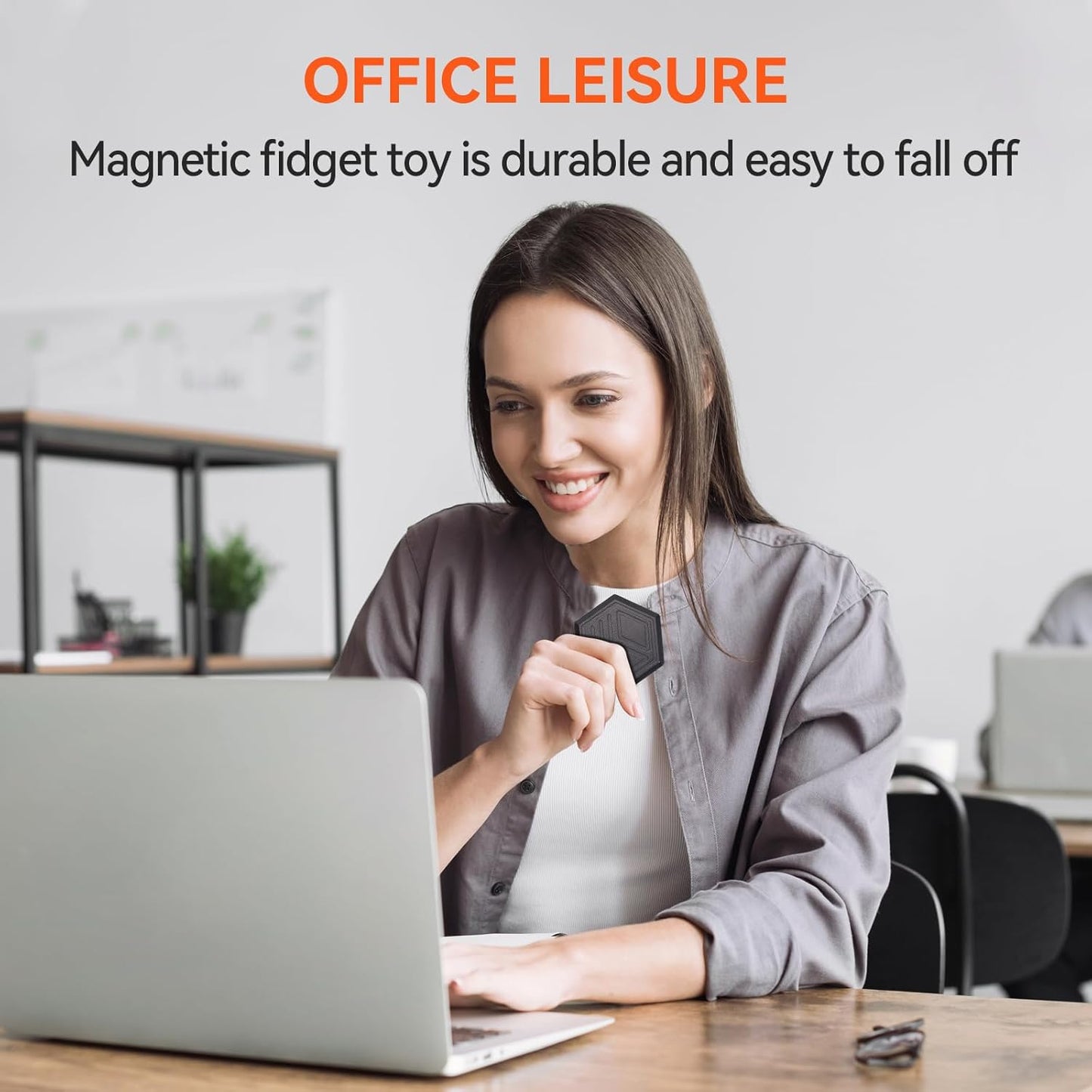 Hexagonal Magnetic Metal Fidget Slider: Metal Poker Fidget Slider, Adult Slider Fidget Toy, Small Prime EDC Clicker Fidget Toys for Anxiety Stress, Manually Rotate Adult Office Decompression Toys