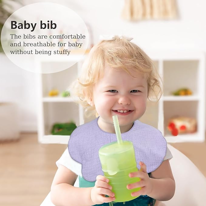 Baby Drool Bibs for Unisex Girls Boys 12 Pack Baby Muslin Bibs for Drooling and Teething