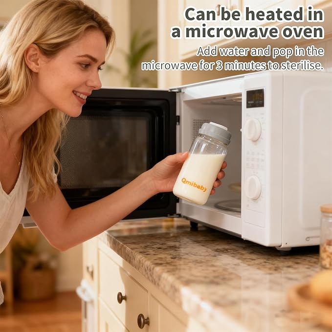 Breast Milk Storage Bottles 240ml 8oz BPA-Free Leak-Proof Baby Bottle for Breastmilk Storage Wide Neck Bottles with Screw Ring Sealing Disk Breastfeeding (Grey, 240ml-6Packs)