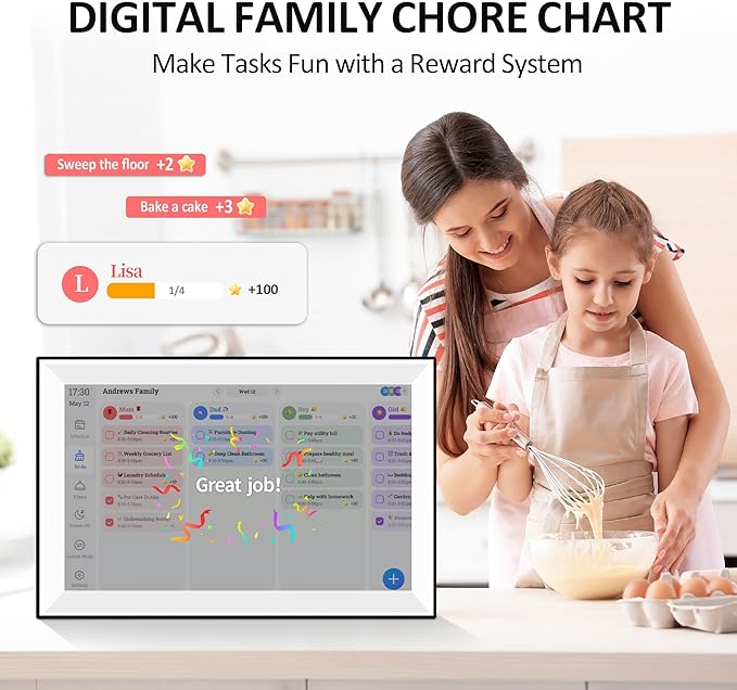 15.6" Digital Calendar Wall Planner,Touchscreen Interactive Display for Family Schedules, Achievement Rewards, Meal Planning,Digital Picture Frame, FHD 1080p Wall-Mountable Home Hub